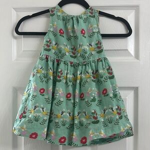 Mini Boden Floral Green with Fairies Kids Dress 2-3y